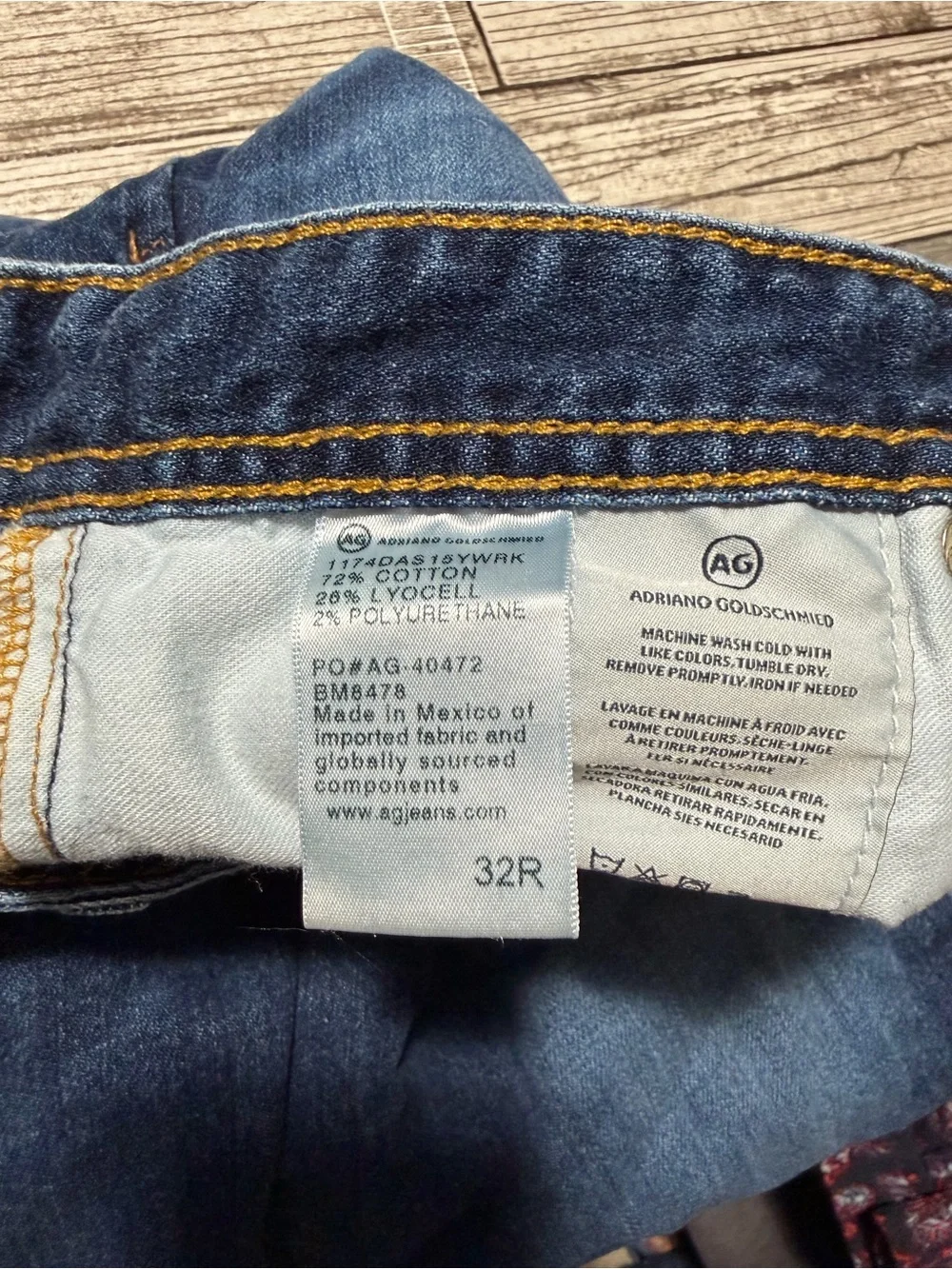 AG The Graduate Tailored Leg Jeans 32R Blue (Inseam 29.5) Cotton Lyocell Blend